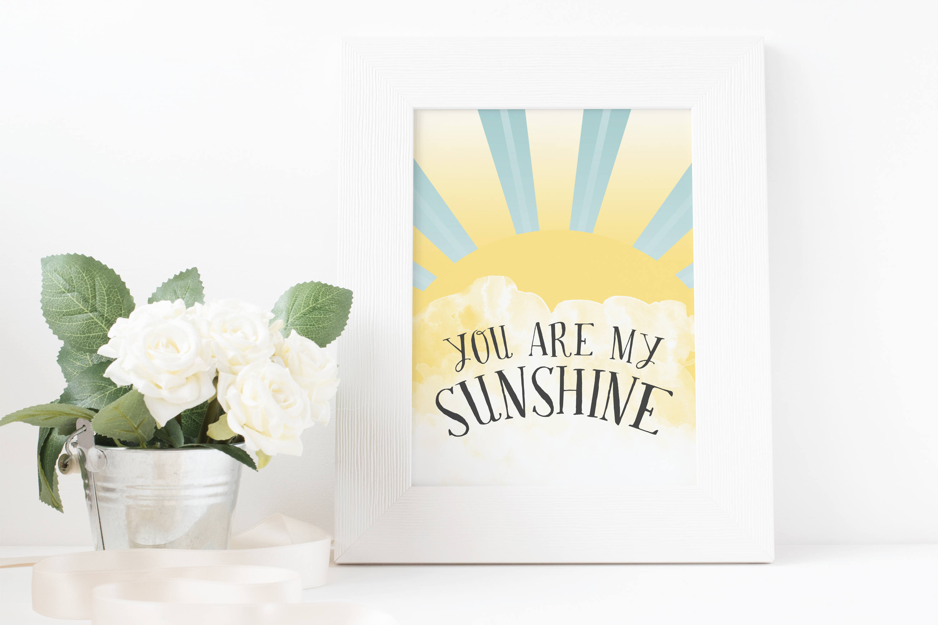 Nursery Decor: 3 Framed You Are My Sunshine Lyrics 8”x11” Baby