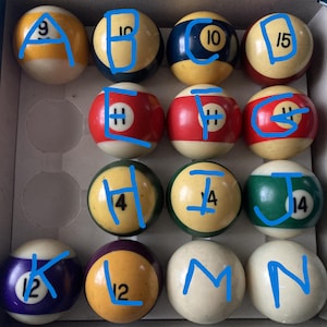 Your Choice of ONE Vintage to Modern Used Replacement Billiard Balls Pool Table Ball Upcycle Bar Man Cave Game Room Decor Art Crafts GW67