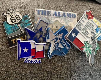 Your Choice of One Vintage Modern Refrigerator Magnet State Souvenir Rubber Plastic USA Travel Your Choice Texas TX The Lone Star State