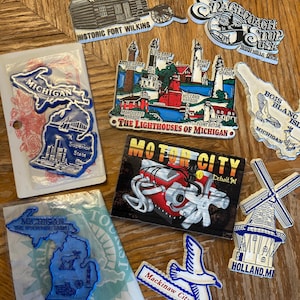 Choice of ONE Vintage Modern Refrigerator Magnet State Souvenir Rubber Plastic USA Travel Michigan MI Lansing A Superior State Detroit