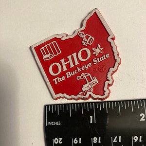 Your Choice of ONE Vintage Modern Refrigerator Magnet State Souvenir Rubber Plastic USA Travel Ohio OH The Buckeye State Columbus Cleveland AE162 MCL w/M
