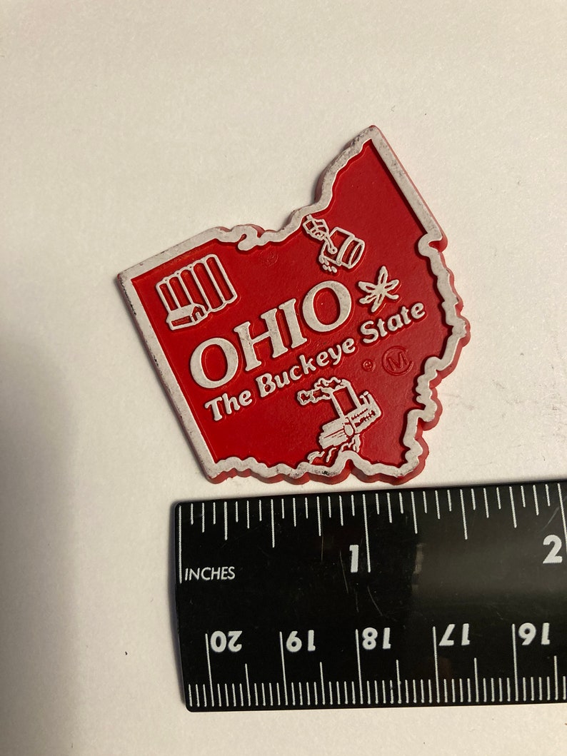 Your Choice of ONE Vintage Modern Refrigerator Magnet State Souvenir Rubber Plastic USA Travel Ohio OH The Buckeye State Columbus Cleveland AE162 MCL w/M