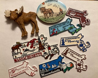 Choice of ONE Vintage Modern Refrigerator Magnet State Souvenir Rubber Plastic USA Travel Massachusetts MA Martha's Vineyard Old Sturbridge