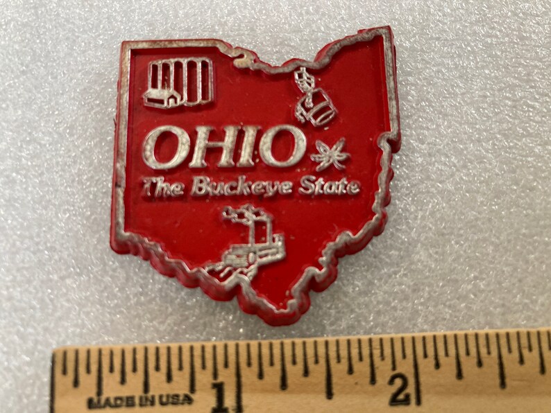 Your Choice of ONE Vintage Modern Refrigerator Magnet State Souvenir Rubber Plastic USA Travel Ohio OH The Buckeye State Columbus Cleveland MGP55 MCL Flawed