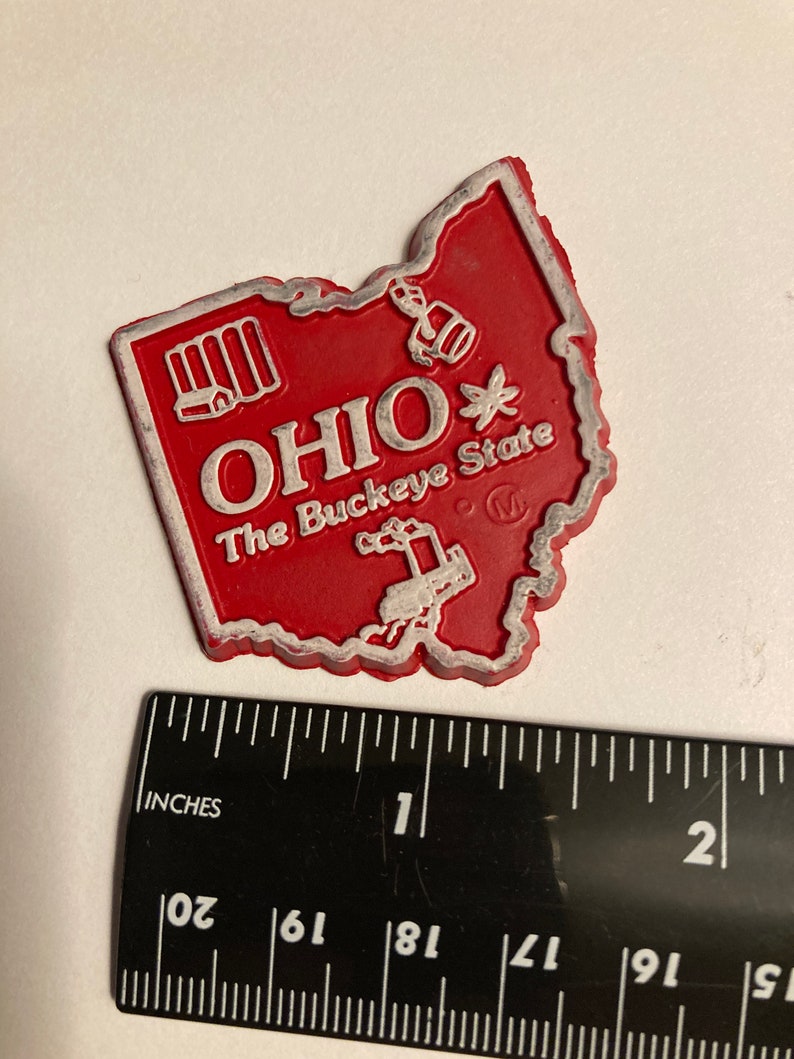 Your Choice of ONE Vintage Modern Refrigerator Magnet State Souvenir Rubber Plastic USA Travel Ohio OH The Buckeye State Columbus Cleveland AF89 MCL w/M Flaws