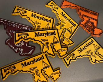 Maryland with State Flag Design Decowood Fridge Magnet