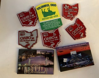 Your Choice of ONE Vintage Modern Refrigerator Magnet State Souvenir Rubber Plastic USA Travel Ohio OH The Buckeye State Columbus Cleveland