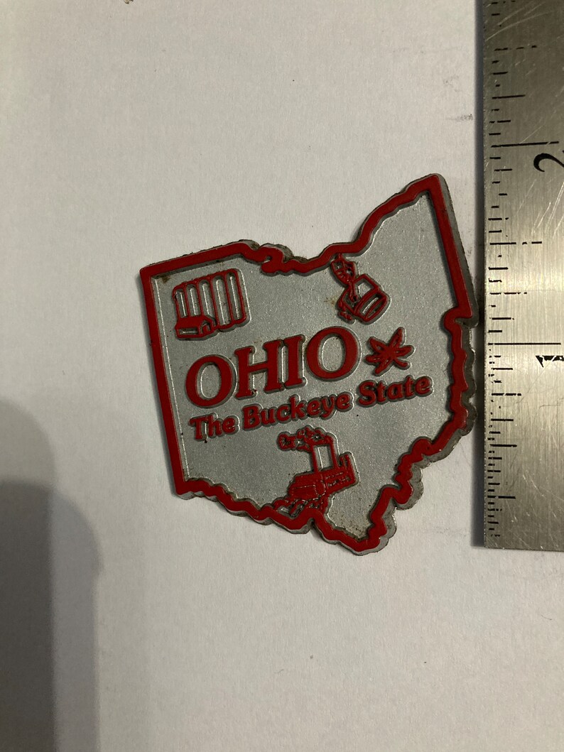 Your Choice of ONE Vintage Modern Refrigerator Magnet State Souvenir Rubber Plastic USA Travel Ohio OH The Buckeye State Columbus Cleveland M70 MCL SLVR Flaw