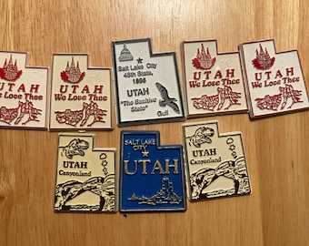 Your Choice of ONE Vintage Modern Refrigerator Magnet State Souvenir Rubber Plastic USA Travel Utah UT Salt Lake City The Beehive State