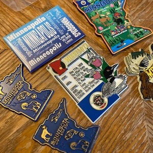Choice of One Vintage Modern Refrigerator Magnet State Souvenir Rubber Plastic USA Travel Travel Destinations Minnesota MN Minneapolis