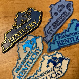 Choice of ONE Vintage Modern Refrigerator Magnet State Souvenir Rubber Plastic USA Travel Kentucky KY The Bluegrass State Frankfort