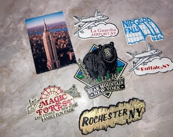 Choice ONE Vintage Modern Refrigerator Magnet State Souvenir Rubber Plastic USA New York NY La Guardia Buffalo Rochester Niagara Lake George