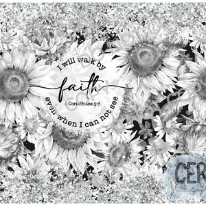 Walk By Faith Tumbler Wrap - Glaube Becher - christlicher Becher - Bibelvers Becher - 2.Korinther 5,7 - Jesus -