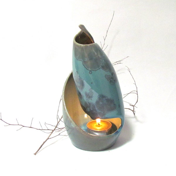 Turquoise candle holder to hold a tea light