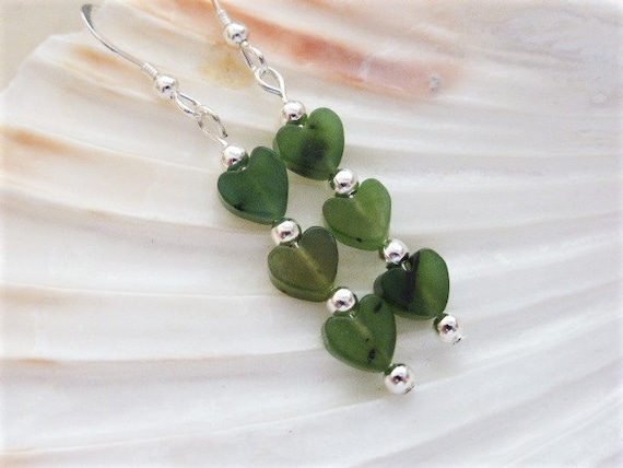 Green Jade and Silver Drop Earrings Set in Sterling Silver. Approx. 2.7cm :  Amazon.co.uk: Fashion