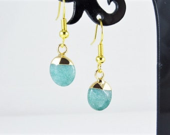 Pretty Faceted Turquoise Jade Drop Dangle Earrings, Jewellery, Jewelry, Earrings, Gift