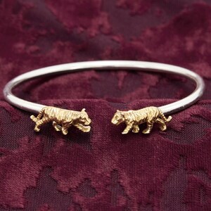 Tiger Bangle in Sterling Silver and 18 Carat Gold Vermeil.