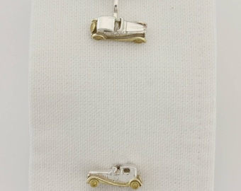 Rolls Royce Cufflinks in Sterling Silver and 18CT Gold.