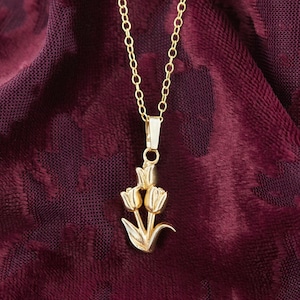 Solid Gold Tulip Pendant.