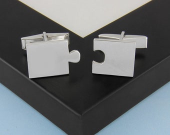 Puzzle Cufflinks In Sterling Silver