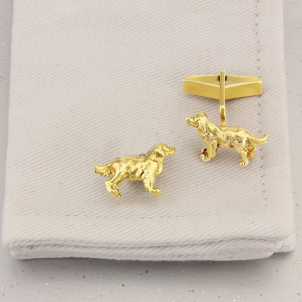 Retriever Cufflinks in 18ct Gold Vermeil