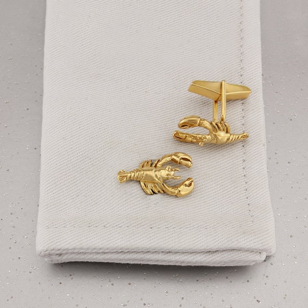 Lobster Cufflinks in 18Ct Gold on Sterling Silver.