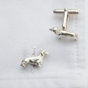 Dachshund Cufflinks in Sterling Silver.