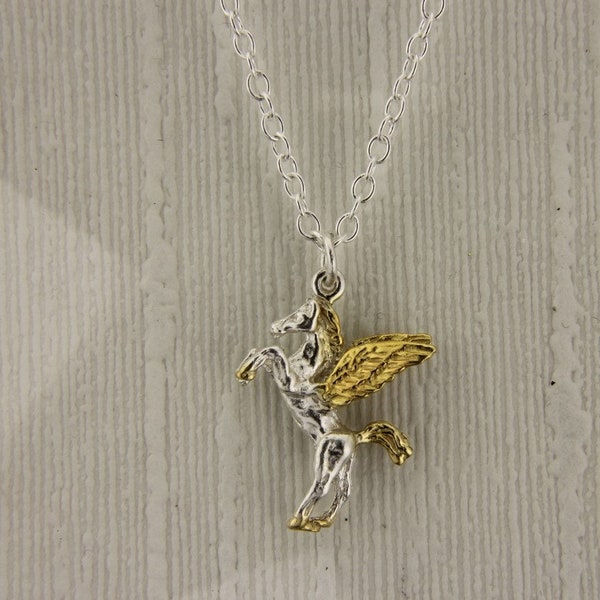 Pendentif Pegasus en or 18 carats sur Sterling Silver