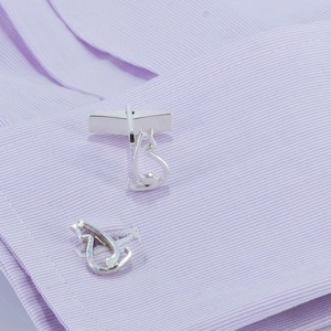 Turning Cat Cufflinks in Sterling Silver