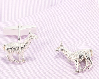 Llama Cufflinks in Sterling Silver.