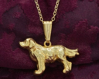 Golden Retriever Necklace in 18 Carat Gold Necklace.