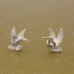 Hummingbird studs in Sterling Silver. image 1
