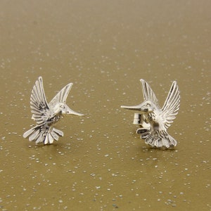 Hummingbird studs in Sterling Silver.