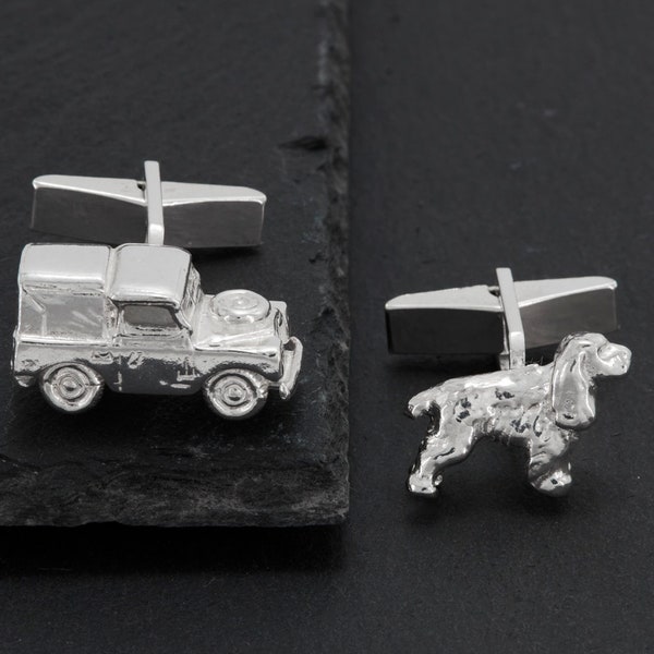 Spaniel and Land Rover Cufflinks.