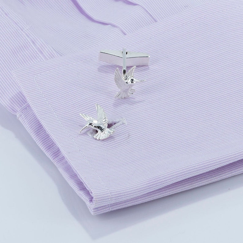 Hummingbirds Cufflinks in Sterling Silver