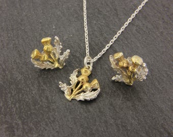 Thistle Necklace and Earrings Set.
