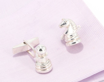 Chess Cufflinks in Sterling Silver