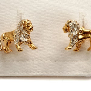 Lion Cufflinks in 18Carat Gold on Sterling Silver.