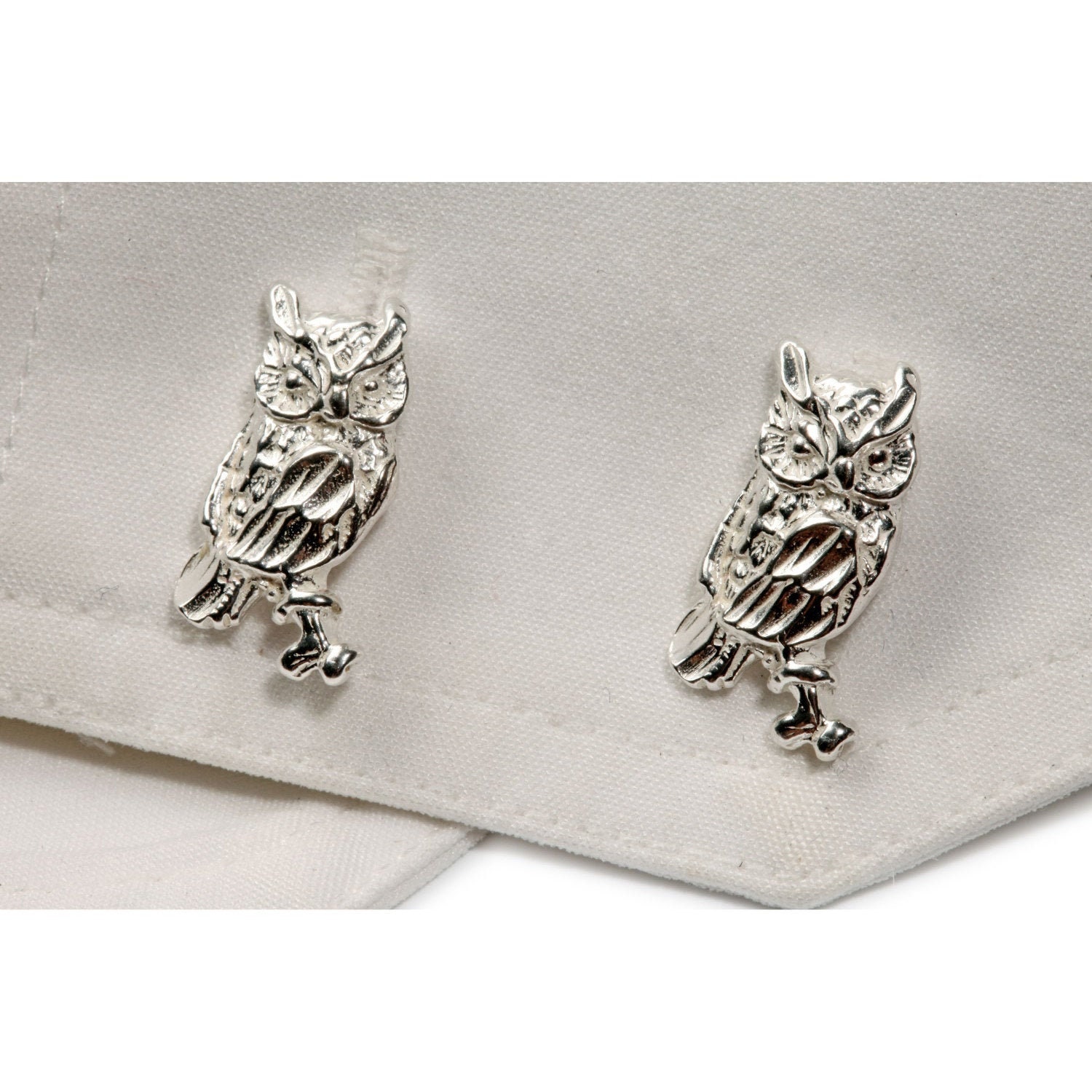Owl Cufflinks in Sterling Silver.