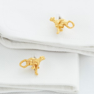 Cheetah Cufflinks in 18 Carat Gold Vermeil.