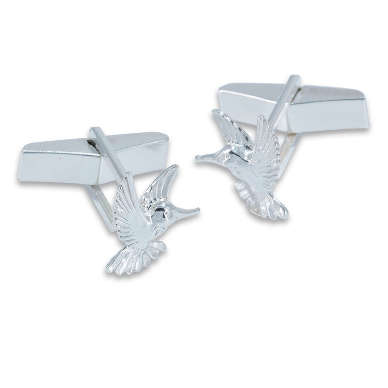 Hummingbirds Cufflinks in Sterling Silver