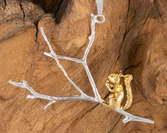 Squirrel on a branch Pendant