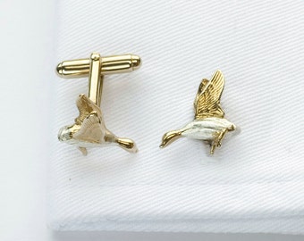 Duck cufflinks in 18 Carat Gold on Sterling Silver