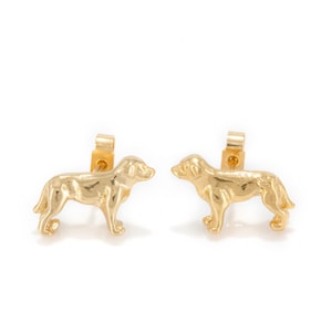 Labrador Small Stud Earrings in 18 Carat Gold Vermeil.