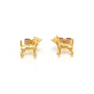 ONLYJUMP Orecchini Chihuahua In Acciaio Inox – Placcati Oro 18K, Ipoallergenici