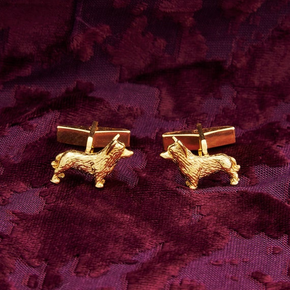 Corgi Cufflinks in 18 Carat Gold Vermeil