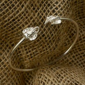 Elephant Heads Bangle in Sterling Silver