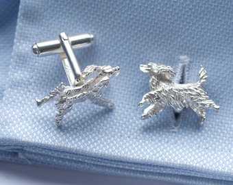 Spaniel Cufflinks in Solid Sterling Silver