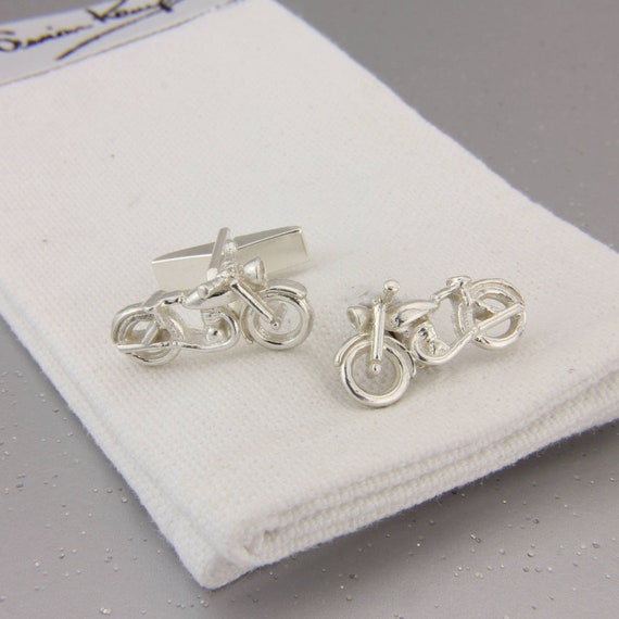 Vintage Motorbike Cufflinks in Sterling Silver. Etsy