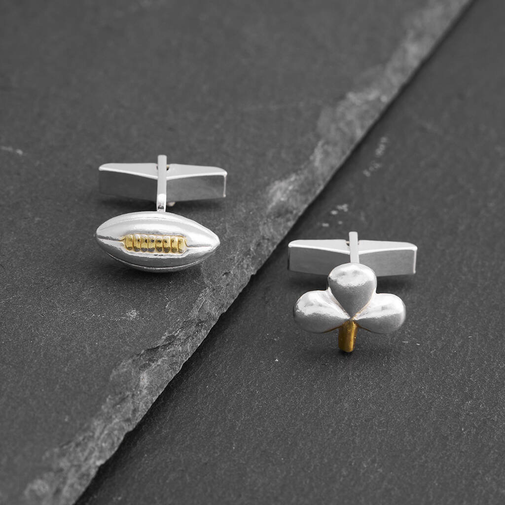 Rugby cufflinks silver deals
